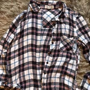 Pink Rose flannel long sleeve